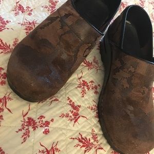 Brown Suede Sanita Clogs